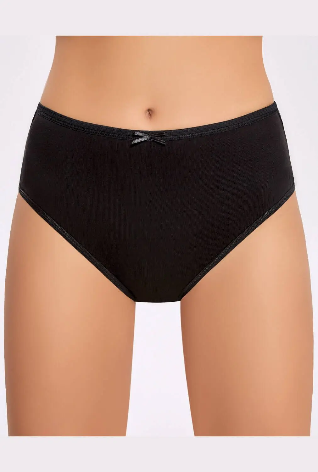 İlke Bow Piping Black Women Bato Briefs 3 PCs