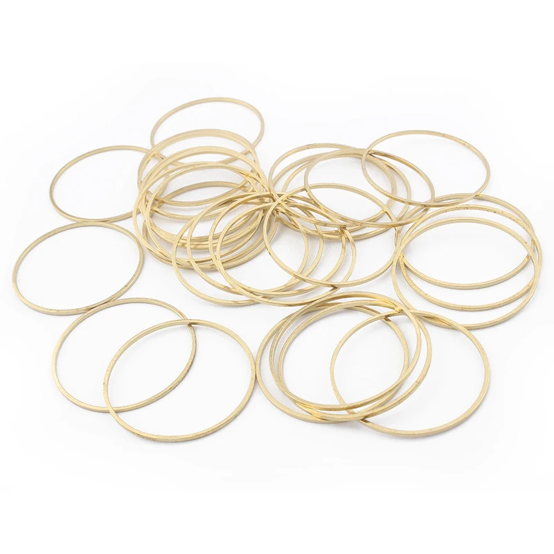 40pcs/lot Brass Round Charms Circle Frame Pendant Connector For DIY Necklace Earring Bracelet Jewelry Finding Making Supplies