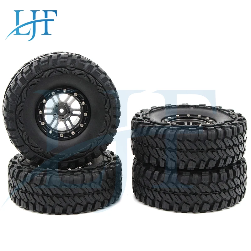 

4pcs 114mm 1.9" RC Rock Crawler Rubber Rocks Tyres / Wheel Tires with wheel hub for 1/10 Axial SCX10 RC4WD D90 D110 TF2 TRX4 L66