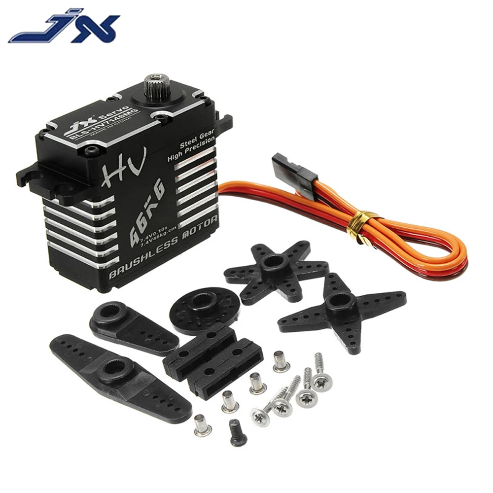 

JX BLS-12V7146 HV 11,1-14V водонепроницаемый стальной механизм полный CNC алюминиевый корпус без сердечника сервопривод для радиоуправляемого автомобиля вертолета грузовика робота игрушки