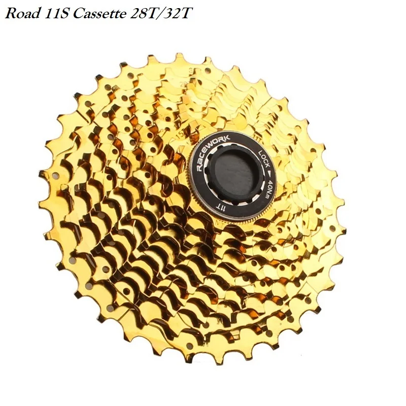 Road Bike 11 Speed Golden Cassette UltraLight 11-28T 32T 34T Gravel Bike Flywheel 22s Flywheel K7 11V Sprocket For SHIMANO SRAM