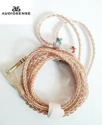 AUDIOSENSE 8 Strands 19 Core 6N  Single  Crystal Copper Headphone Upgrade MMCX Cable For T800 ,SE846,UE900,W80,XBA-H3 etc