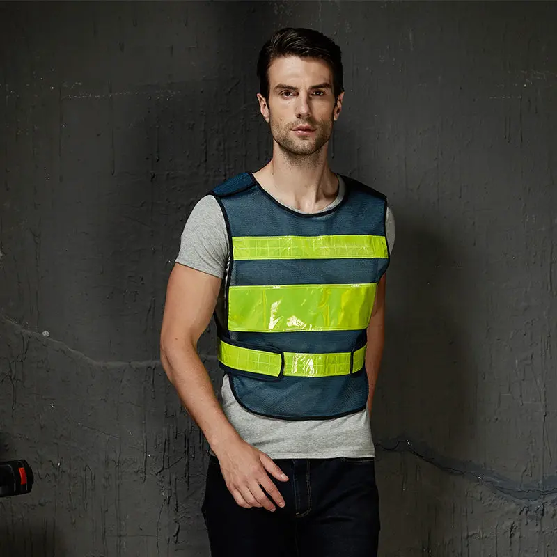 Adjustable Safety Vest Reflective Jacket Security Waistcoat Vest Black