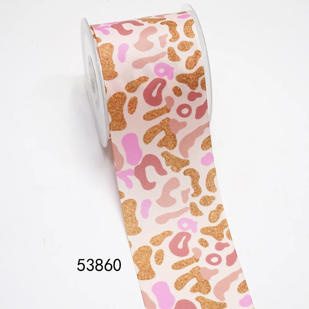 DIY Leopard Grain Printed Grosgrain Ribbon For Craft Supplies Sewing Accessories 5 Yards. 48994