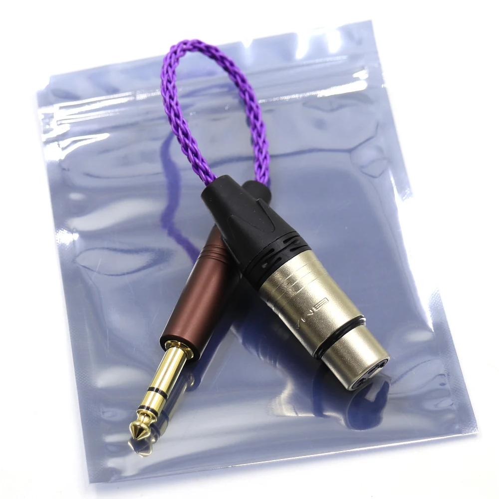 Thouliess HIFI 6.35mm 1/4 남성-4 핀 XLR 여성 밸런스드 커넥터 TRS 오디오 어댑터 케이블 6.35mm-XLR 실버 도금