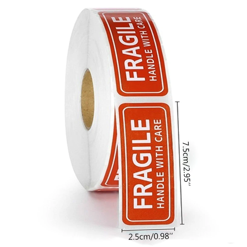 150/500 قطعة من ملصقات التحذير "الهشة" ، يرجى التعامل مع ملصق إشارة الرعاية C90C
