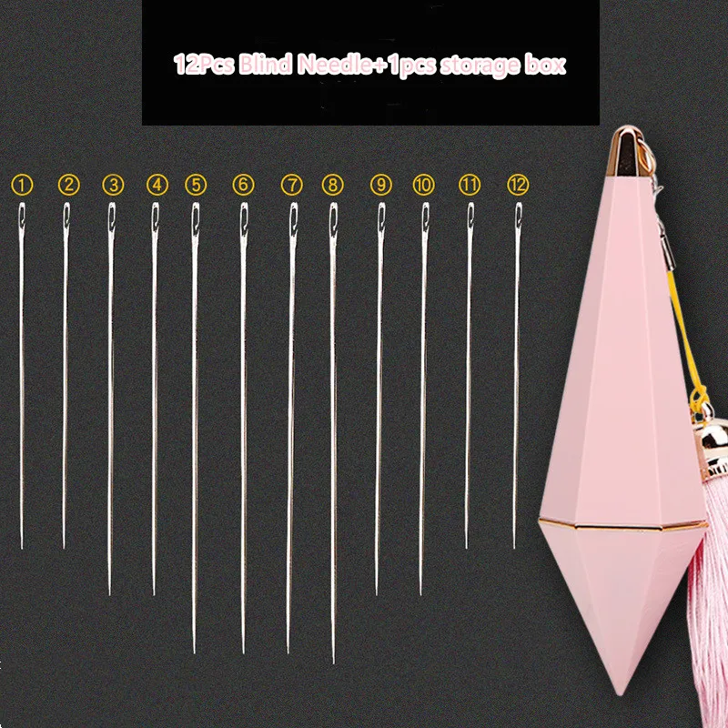 12Pcs Blind Needle Elderly Needle-side Hole Hand Household Sewing Stainless Steel Sewing Needless Threading Apparel Sewing