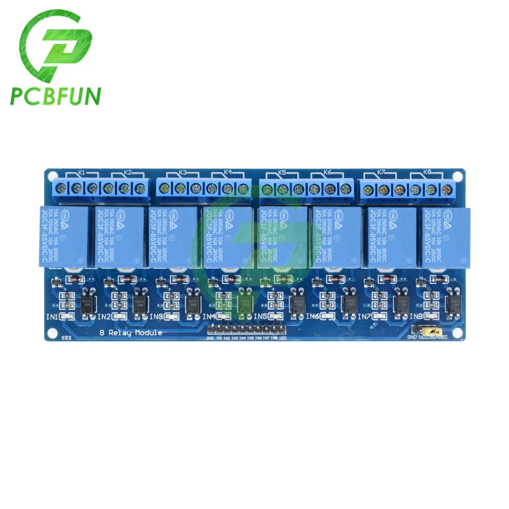 5V 8 Channel Relay Module With optocoupler For PIC AVR DSP ARM Control For Arduino Relay Output Maximum AC 250V 10A DC 30V 10A