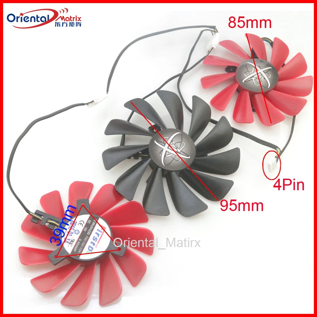 FDC10U12S9-C CF1010U12S 12V 0.45A 95mm 4Wire 4Pin VGA Fan For XFX RX5700XT 5600XT THICC III Ultra Graphics Card Cooling Fan