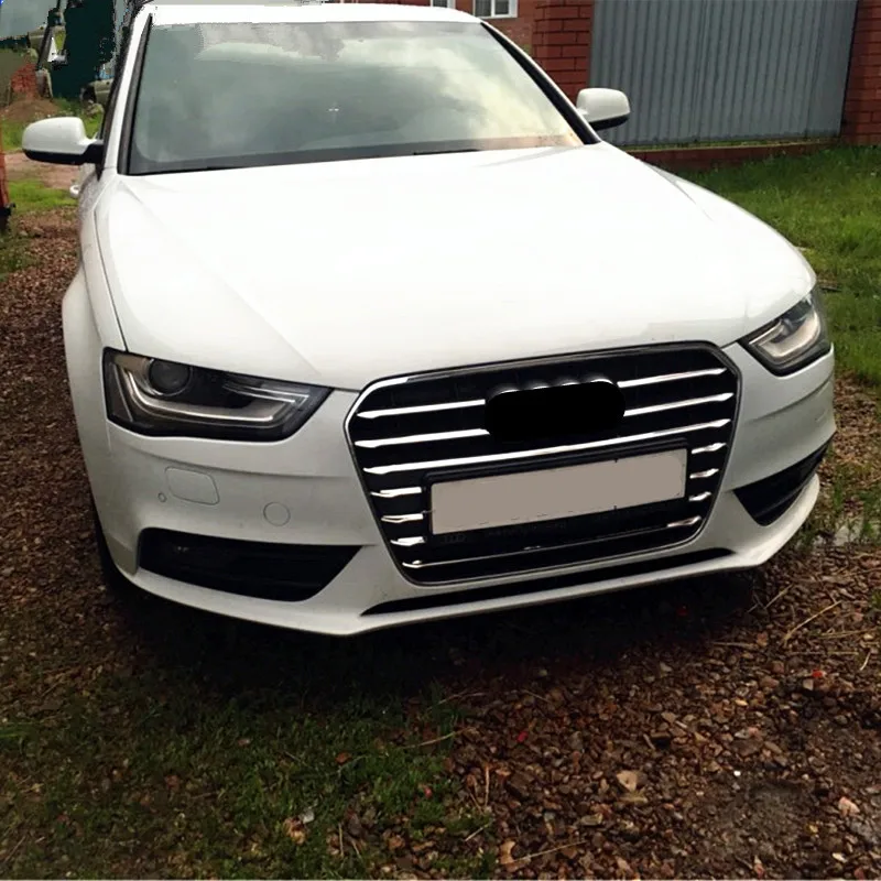 

CNORICARC передний бампер, средняя решетка, декоративные полоски, Стайлинг автомобиля, внешние аксессуары, наклейка для Audi A4 B8 2013-2015