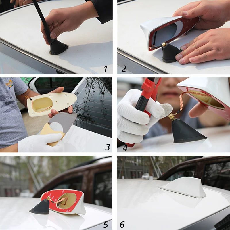 Car Shark Fin Antenna Auto Radio Signal Aerials Roof Antennas for BMW/Honda/Toyota/Hyundai/Kia/Nissan Fin On Car