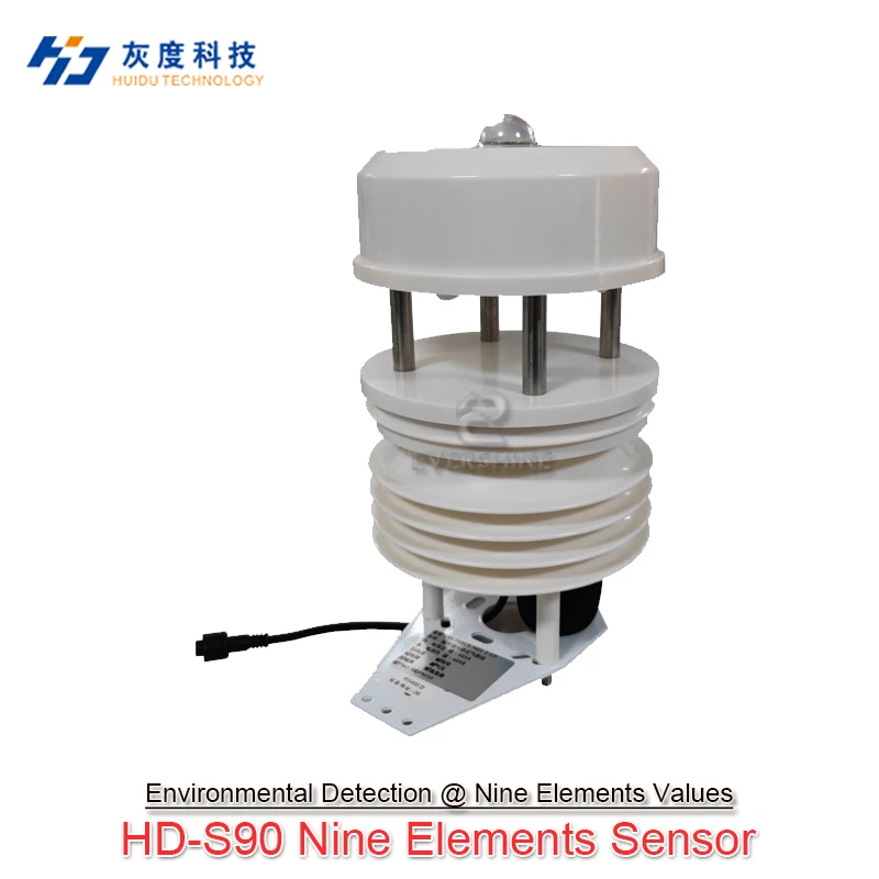 

HD-S90 RS485 Nine Elements Sensor Used In Environmental Detection Support Noise Collection PM2.5 PM10 Temperature Humidity