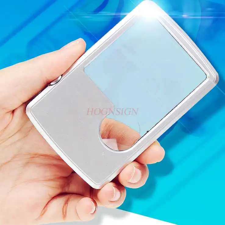 magnifying glass with Magnifying glass with lamp led6 times portable elderly students children holding enlarged mirror type