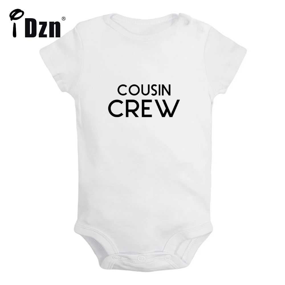 iDzn Summer Cousin Crew Cute Baby Bodysuit Funny Printed Clothing Baby Boys Cotton Rompers Baby Girls Short Sleeves Jumpsuit