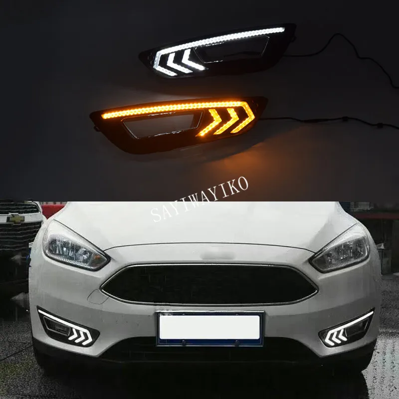 

2PCS For Focus 3 mk3 2015 2016 2017 2018 Turn signal and dimming style Relay 12V LED Car DRL daytime running light Fog lamp