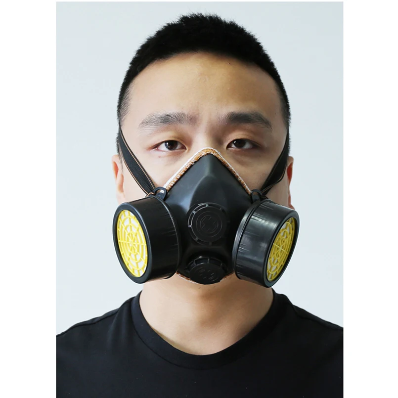 CK Tech. Industrial Half Gas Mask with Anti-splash Glasses for Working Chemical Dust-proof Respirator Mask Eye Respiratory set