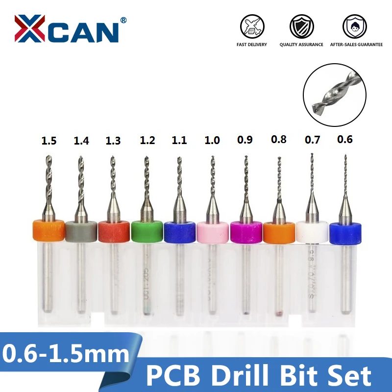 Kostenloser Versand 10 stücke 0,6mm-1,5mm Import Hartmetall-Leiterplatte bohrer Leiterplatte Mini-CNC-Bohrer-Set