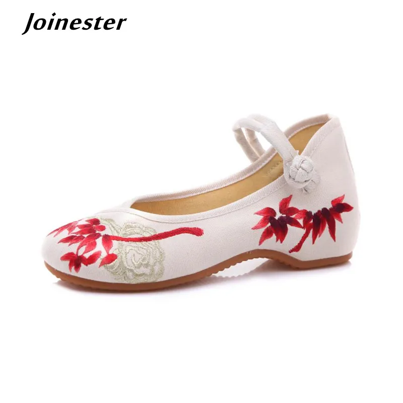 Spring Women Embroidered Canvas Dress Shoes Ladies Vintage Mary Jane Pumps Ethnic Style Female Summer Sandals Casual Espadrilles