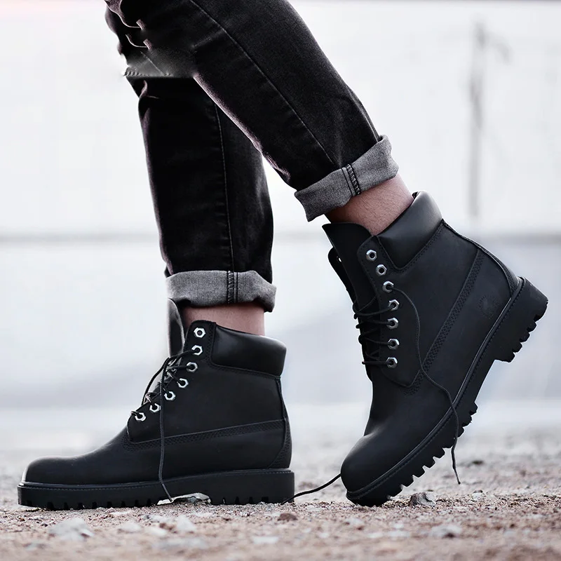 DOYUTIG Brand White Color Cow Leather Outdoor Boots For Men&Women Casual Couples Boots Fashion Breathable Military Boots SG003