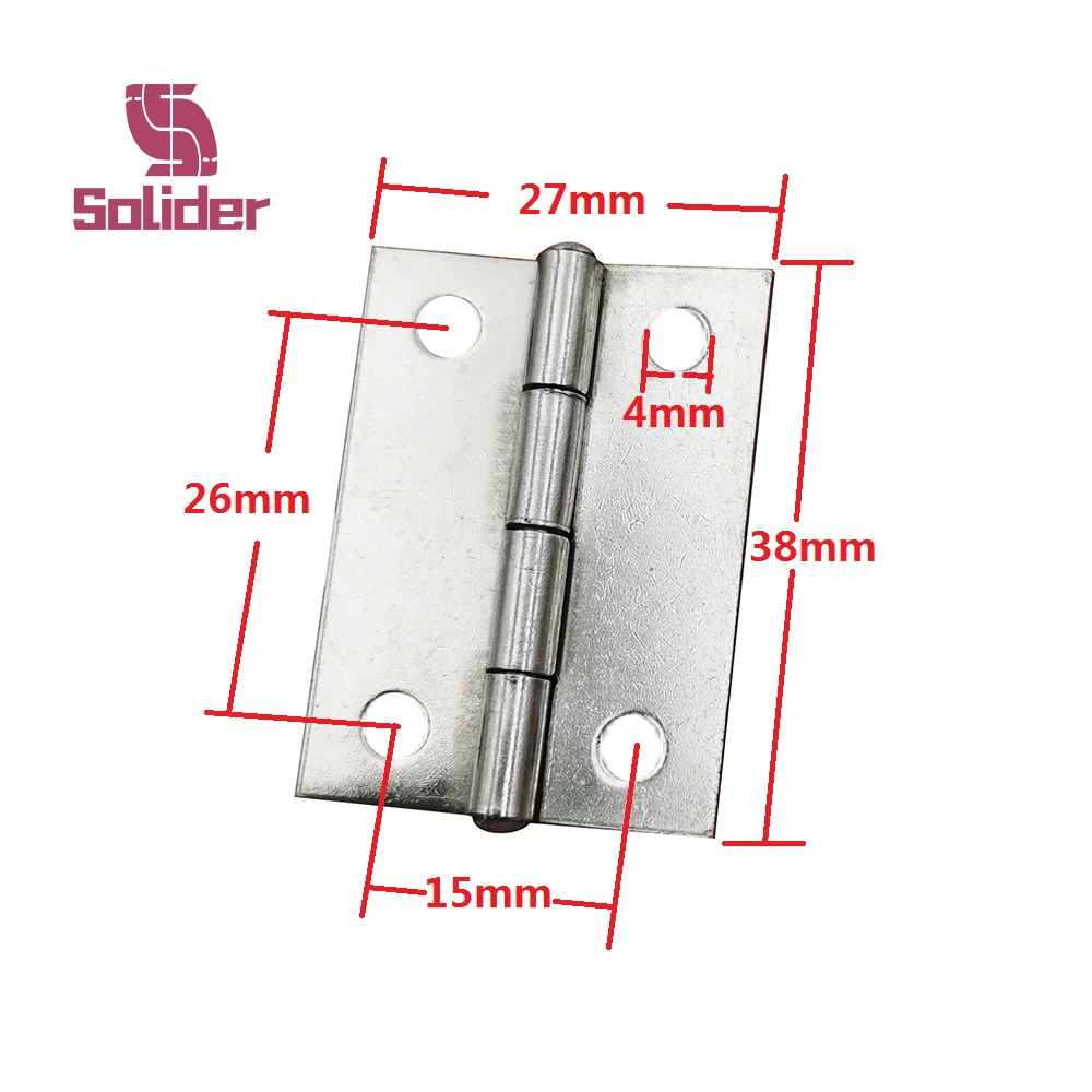Bisagra plana de acero inoxidable, minibisagra de 1,5 pulgadas para puertas de armarios, ventanas, caja de madera, 2 uds.