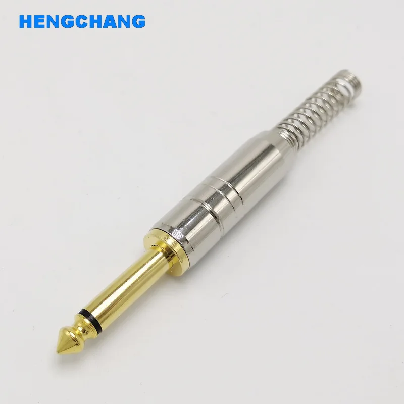 Mono 6.35 มม.เสียง 1/4 นิ้ว 6.35mm ปลั๊กฤดูใบไม้ผลิป้องกัน