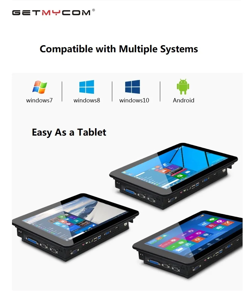 Getmycom 12.1 inch Industrial control touch screen integrated machine fully enclosed dustproof tablet computer embedded GetmE 12