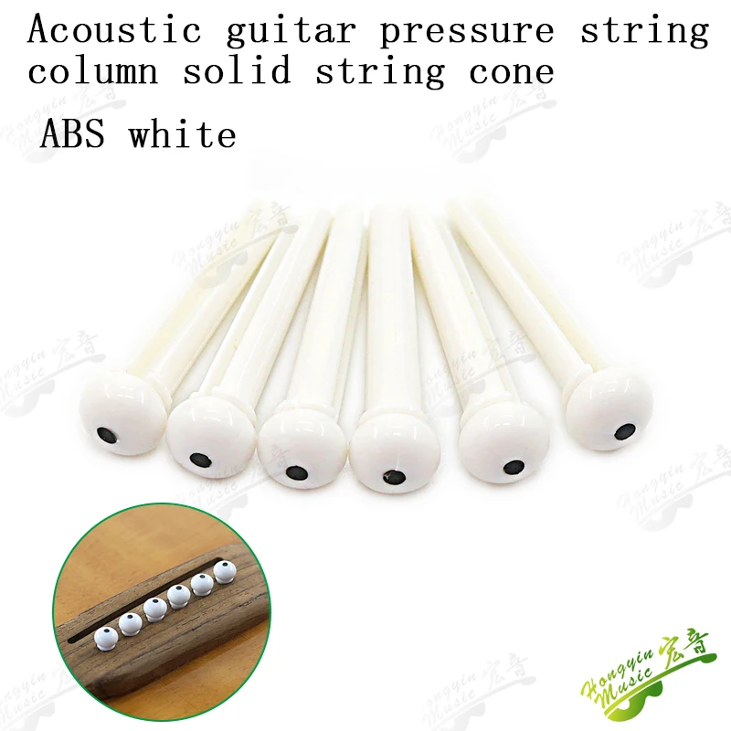 6pcs ABS Acoustic Guitar Bridge Pins Dot Inlay Bridge Pin for Bass Folk Guitar Replacement  Accessories diameter 5.0mm