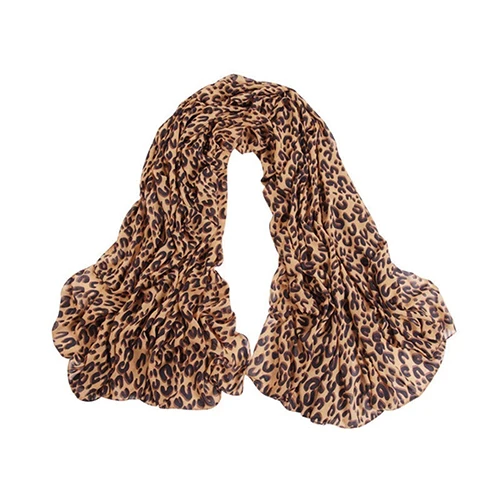 Ladies Fashion Long Leopard Print Shawl Scarf Wrap Ladies Chiffon Scarf Ladies Print Warm Bandana Scarf Best Party Gift