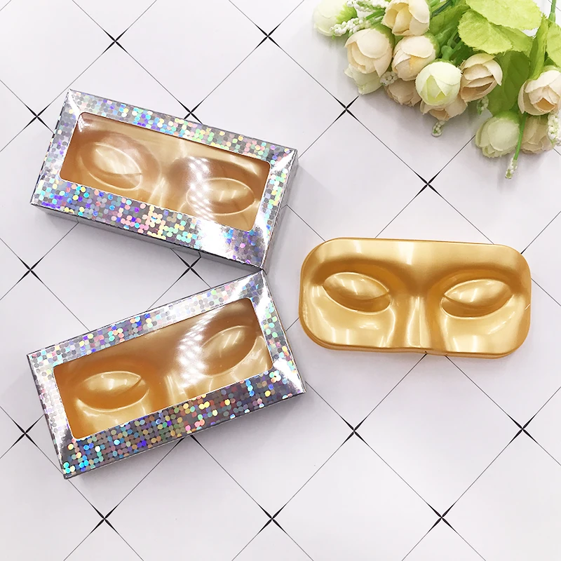 

Hot selling Gold Eye Lashes Tray for 5D 25mm 27mm Mink Eyelashes Custom Eyelash Packaging Box