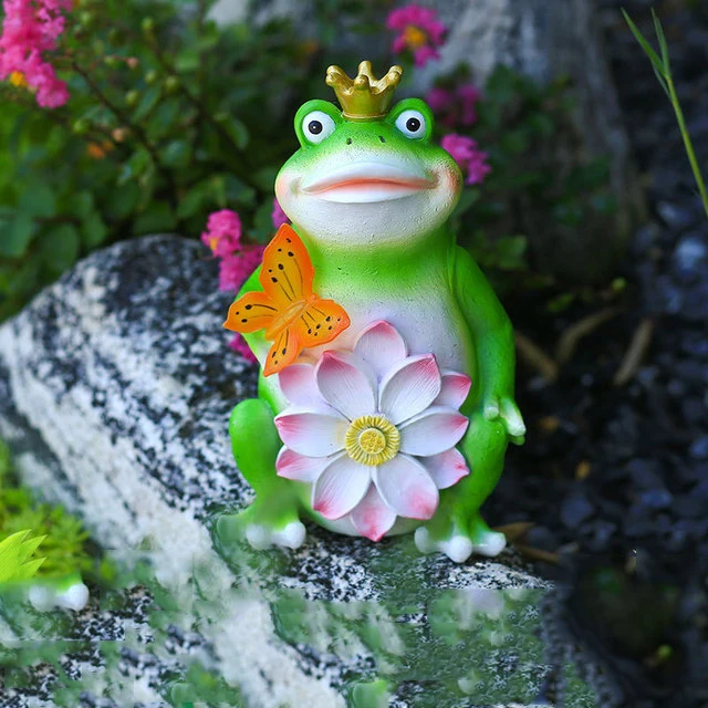 

Pastoral Solar light Frog Resin Accessories Courtyard Villa Park Furnishing Crafts Garden Balcony Landscape Figurines Decoration