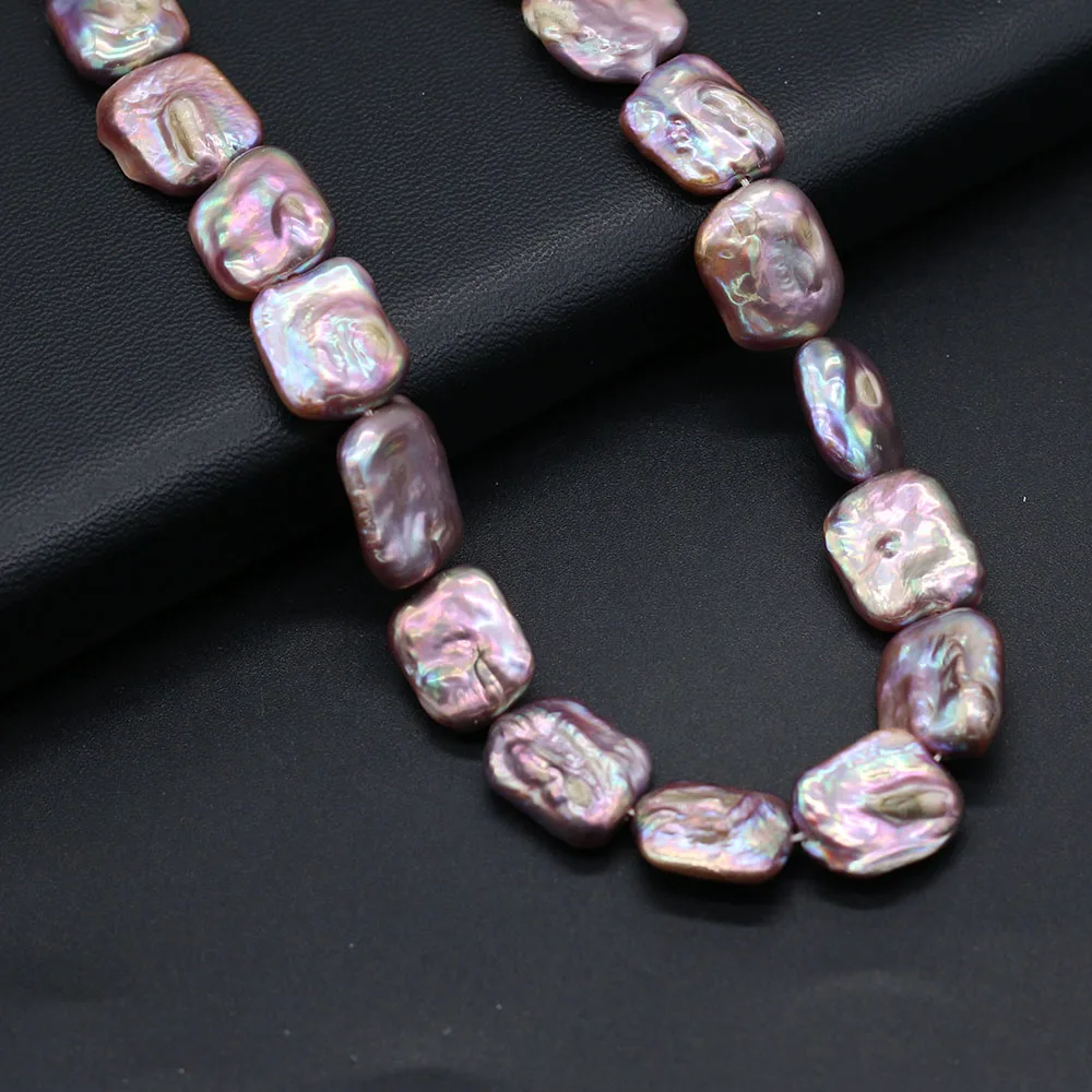 Natural Freshwater Pearl Baroque Purple Rectangle Loose Spacer Beads For Jewelry Making DIY Charms Bracelet Necklace Accessories