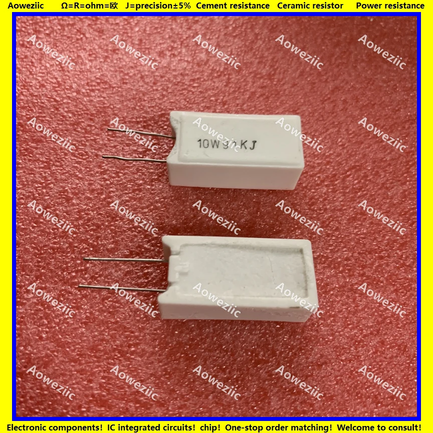 

10Pcs 10W91KJ RX27-5 Vertical Cement Resistance 10W 91K ohm 91KR 91KRJ 91000R Ceramic Resistance precision 5% Power resistance