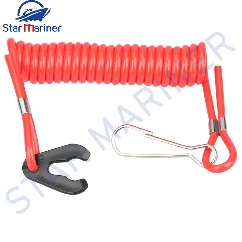 682-82556-00 Safety Lanyard Nylon Spring Switch 682-82556 For Yamaha Boat Motor Hidea Powertec Hankai Seapro HDX Aftermarket