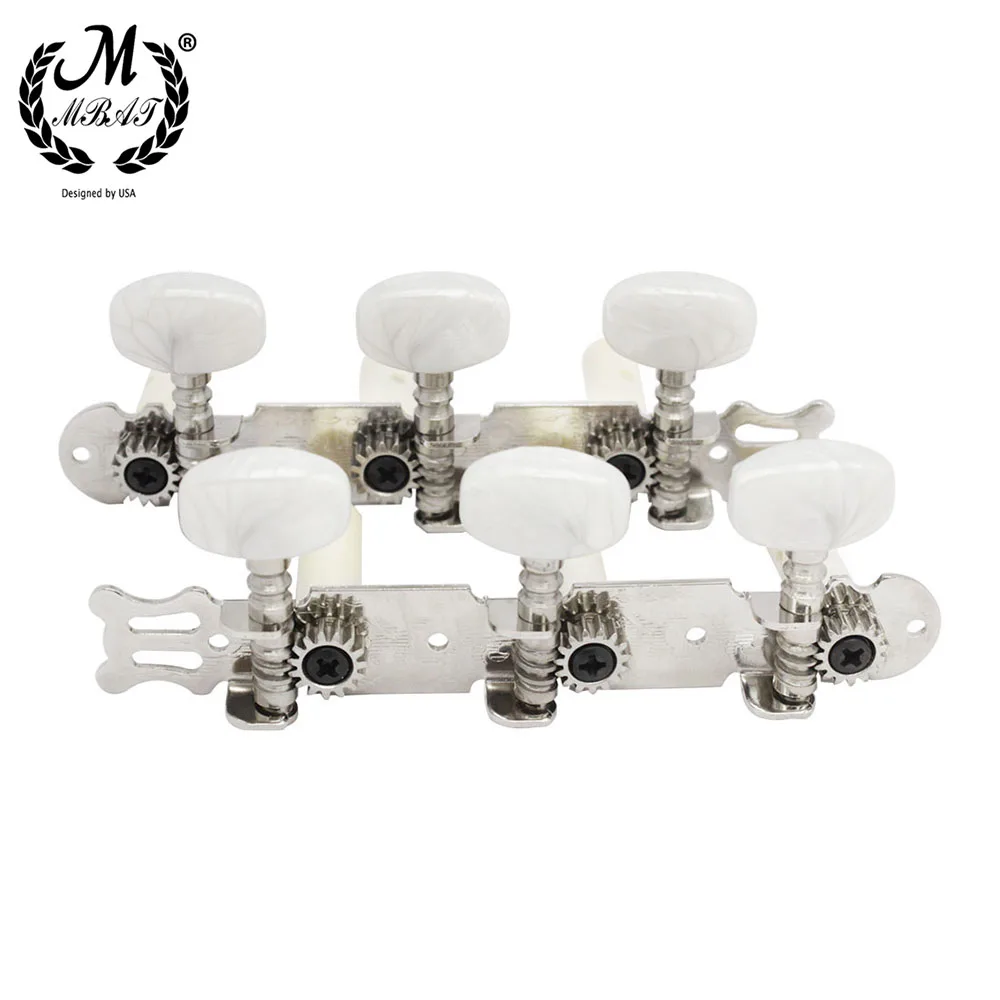 M MBAT Guitar String Tuning Pegs 1 Pair of Columns White Guitar Knob for Classical Guitar Instrument Parts Accessories Y-04