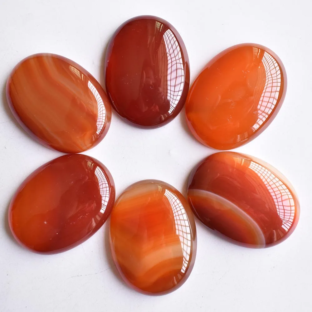 

Wholesale 6pcs/lot fashion natural stone red onyx Oval CAB CABOCHON beads 30x40mm for DIY jewelry accessories making free