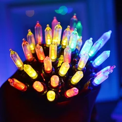 5/10M Led 8 Modes Christmas Tree Hanging Lights Battery Operated Pointed Bulb String Lights with Timer for Holiday Party Decor