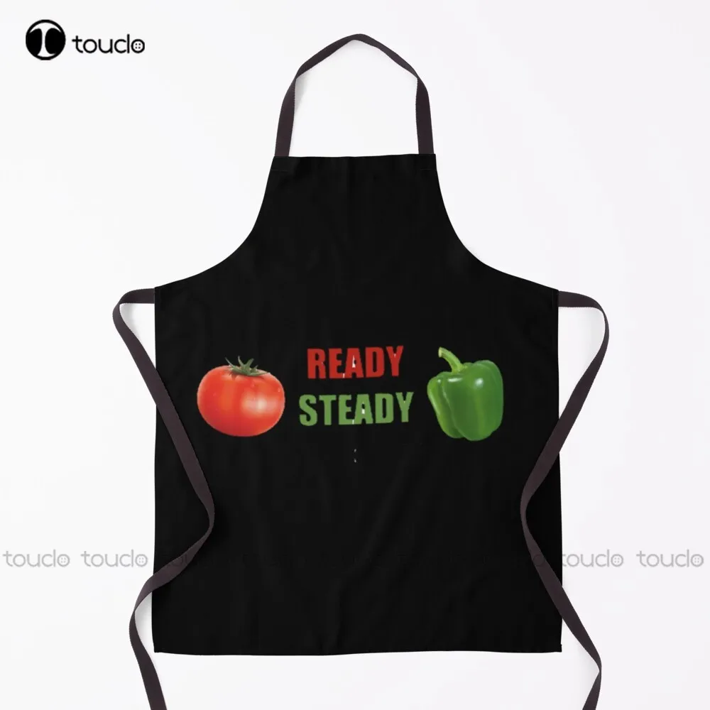 Ready Steady Cook Apron White Apron  For Women Men Unisex Adult Garden Kitchen Household Cleaning Apron