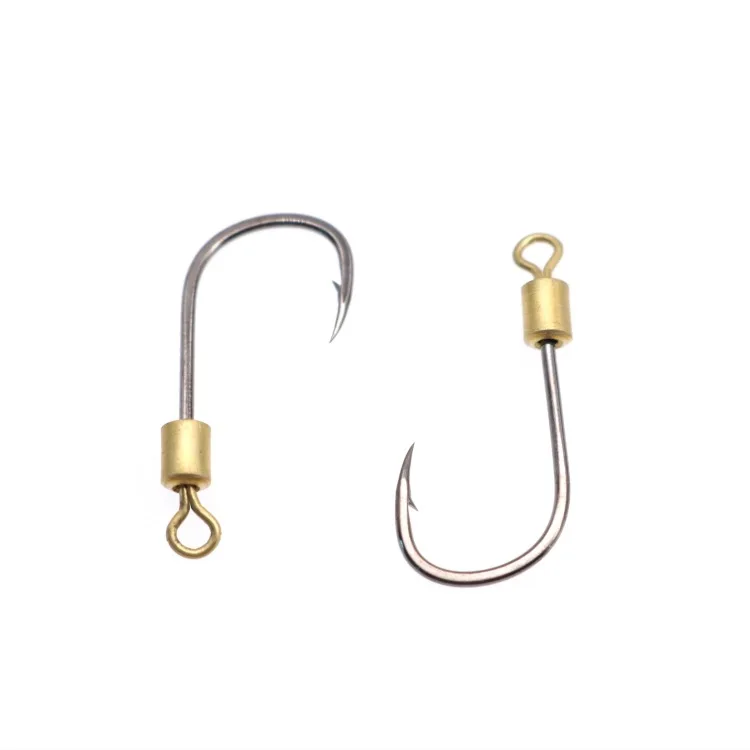 Fishing Swivel Connector Hooks Barbed Jig Hook Carp Fishing Jig Head High Carbon Steel 10pcs for Fly Fishing Accessories Tackle image 2