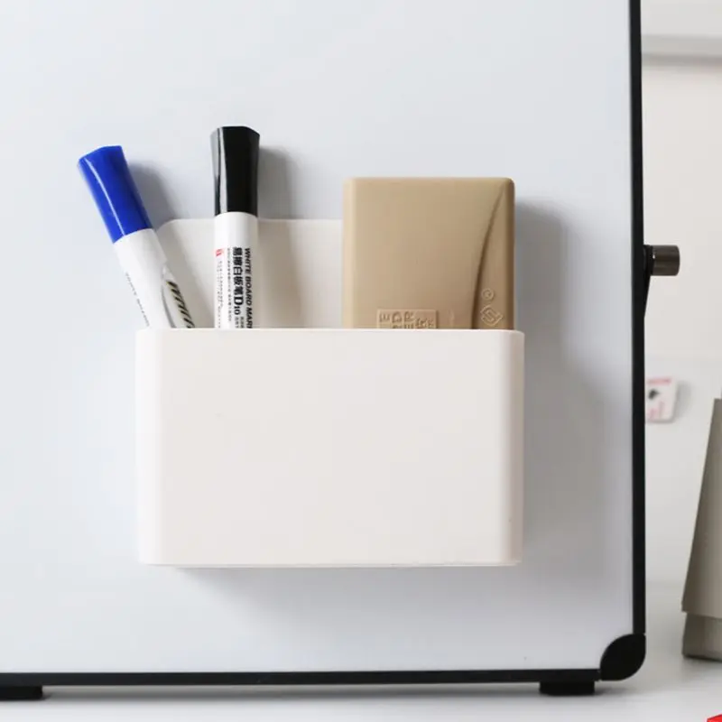 Fridge Magnet Magnetic Storage Box Grid Plastic Pen Pencil Organizer Save Space Kitchen Storage