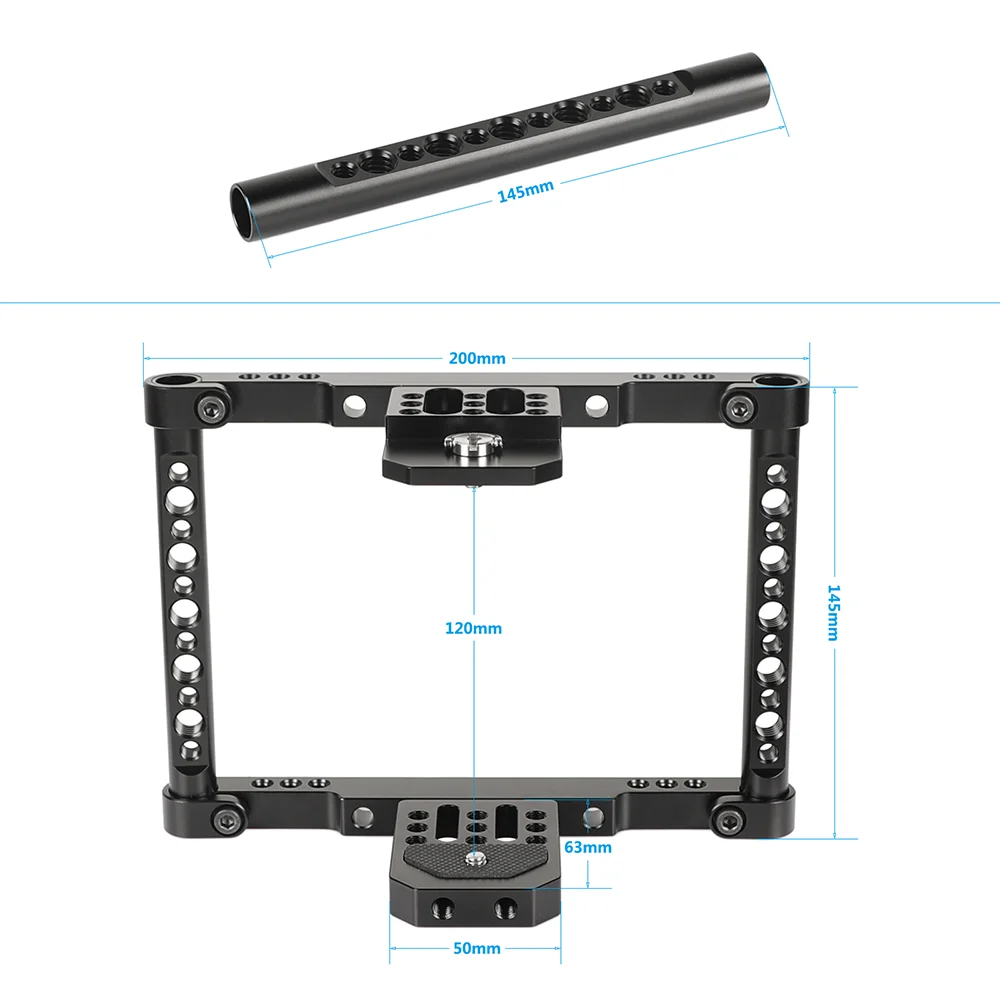 CAMVATE Director’s Monitor Cage Rig With Adjustable Dual Cheese Handgrip For 5\