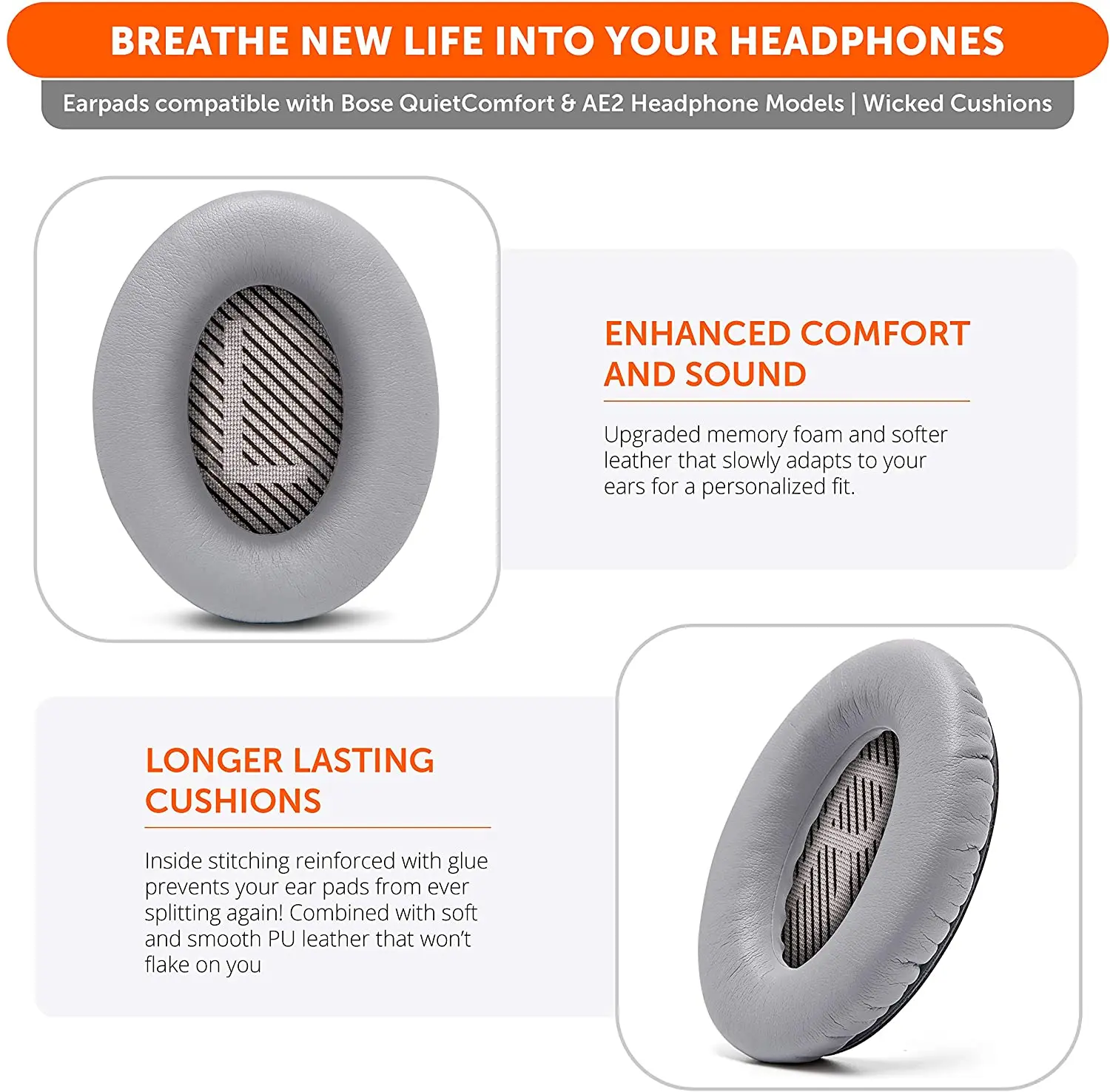 Bose-وسادات أذن بديلة محسّنة لسماعات الرأس Bose QC35 و QC35ii (quiet comfort 35) والجلود أكثر نعومة ، رغوة الذاكرة الفاخرة