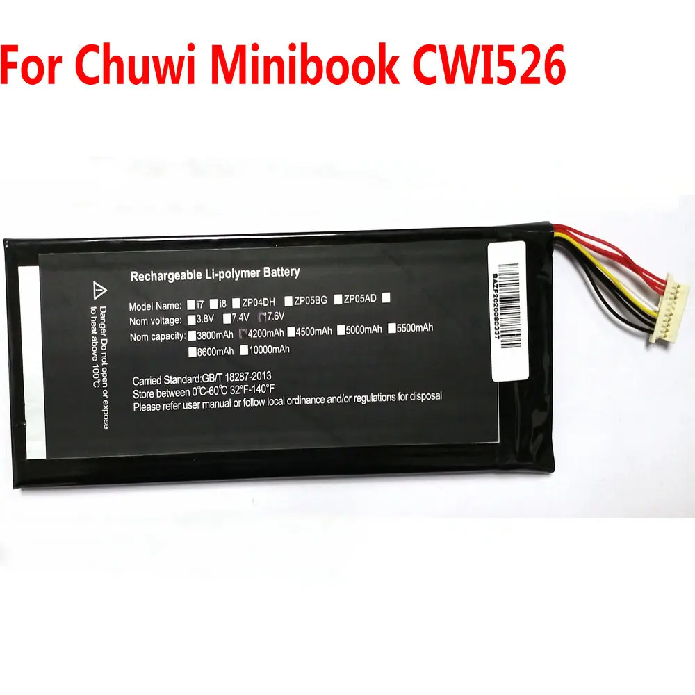 

High Quality 7.6V 4200mAh NV-635170-2S Battery For Chuwi Minibook CWI526 8 Lines+Plug