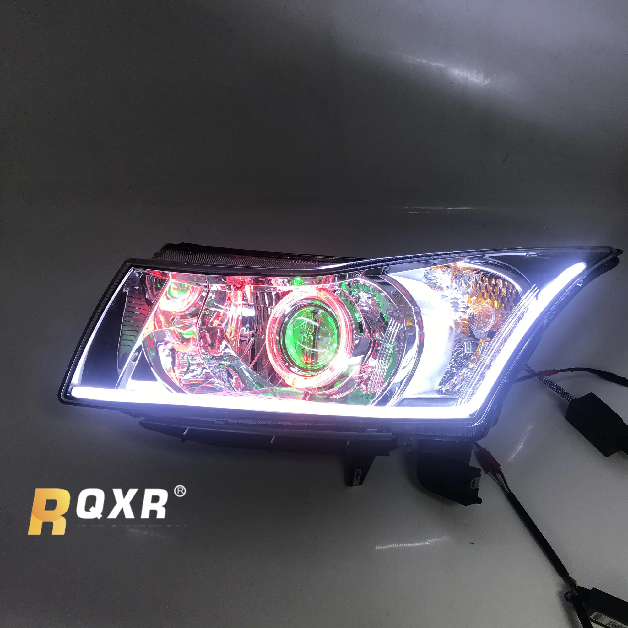 LED HID Headlight for Chevrolet Cruze 2009-14 COB Angel Eye evil eye DRL Daytime Running Light APP control with Projector Lens