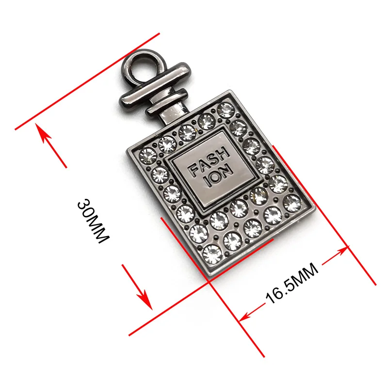 Fashion Rhinestone Embedded 5# Zipper Slider with Perfum Bottls Shape Zipper Pull,20pcs/lot