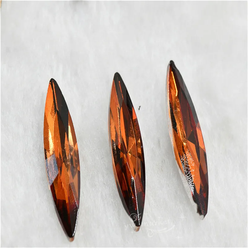 Navette Glass Crystal Pointback Color Rhinestone Strass Stones Clothing Crafts Jewelry Making 10mmX35mm 10mmx48mm 30pcs