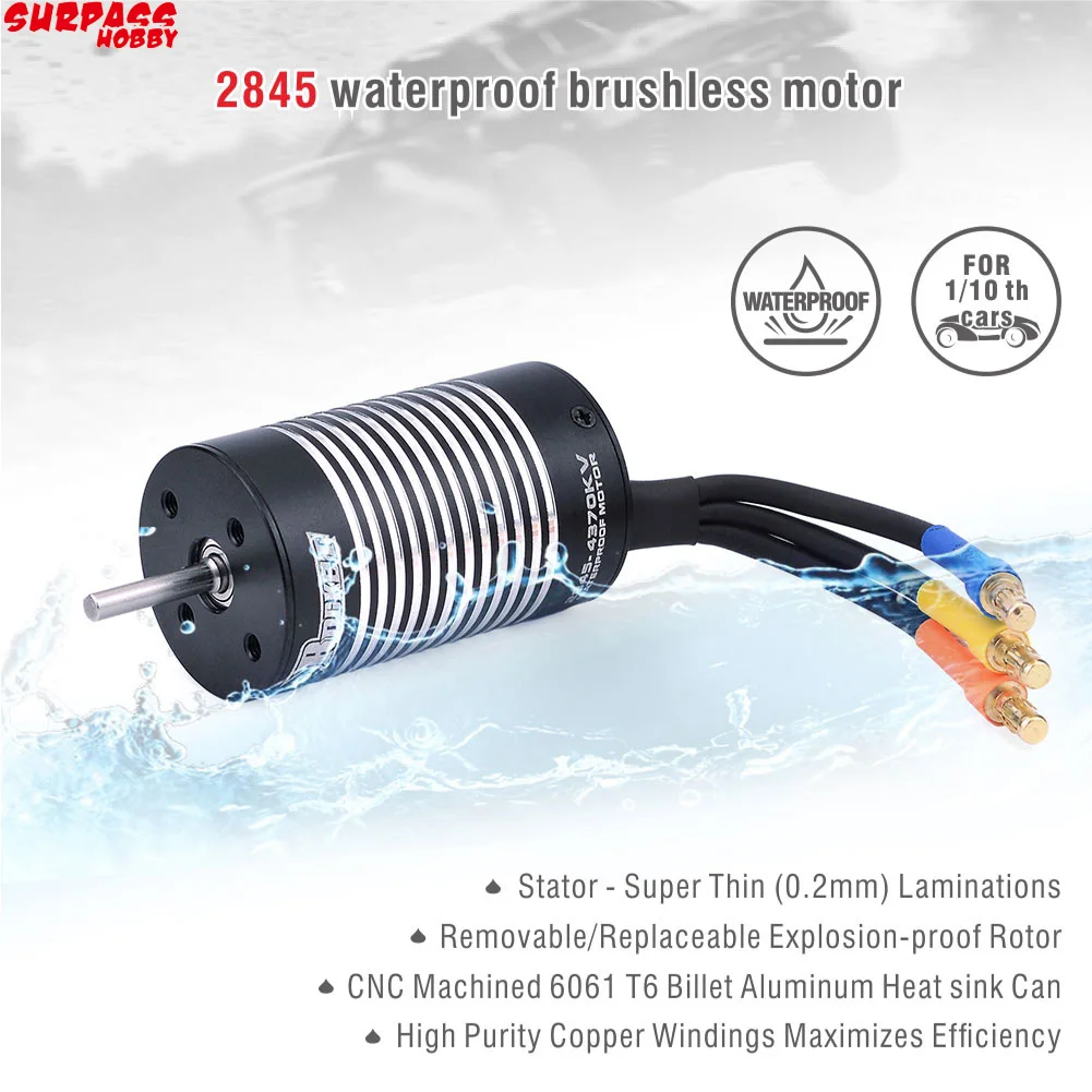 2845 Waterproof Brushless Motor 3100KV 3800KV 4370KV 5000KV for Traxxas HSP Monster On Road WLtoys 10428 12428 1/12 RC Car