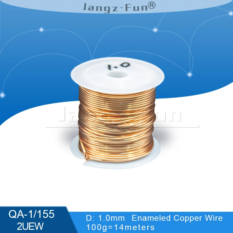 100Grams 14meters Polyurethane Enameled Copper Wire Diameter 1.0mm Varnished Copper Wires QA-1/155 2UEW Transformer Wire Jumper