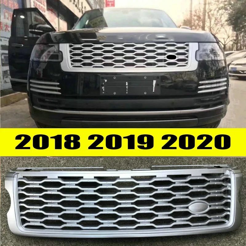 For Range Rover L405 2018 2019 2020 Silver Front Center Mesh Grille Grill Cover Trim