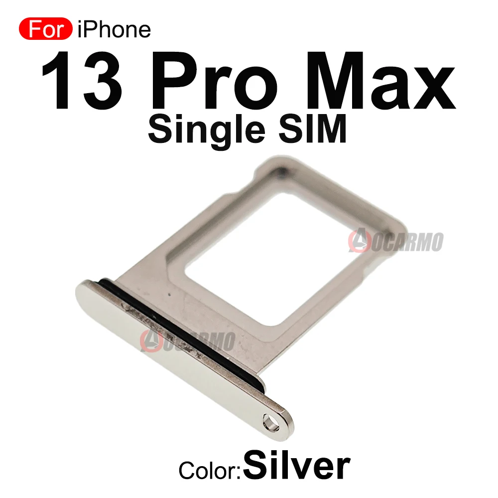 Bandeja de tarjeta SIM simple y Dual para iPhone 13 Pro Max, ranura con anillo de goma impermeable, piezas de repuesto