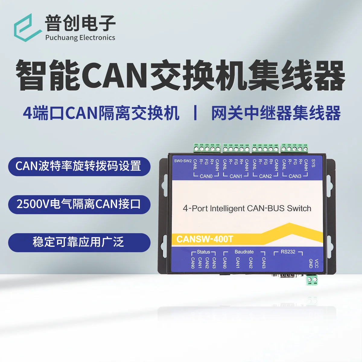 Cansw-400t 4-port High Speed Intelligent Can Switch (can Hub, Canhub)